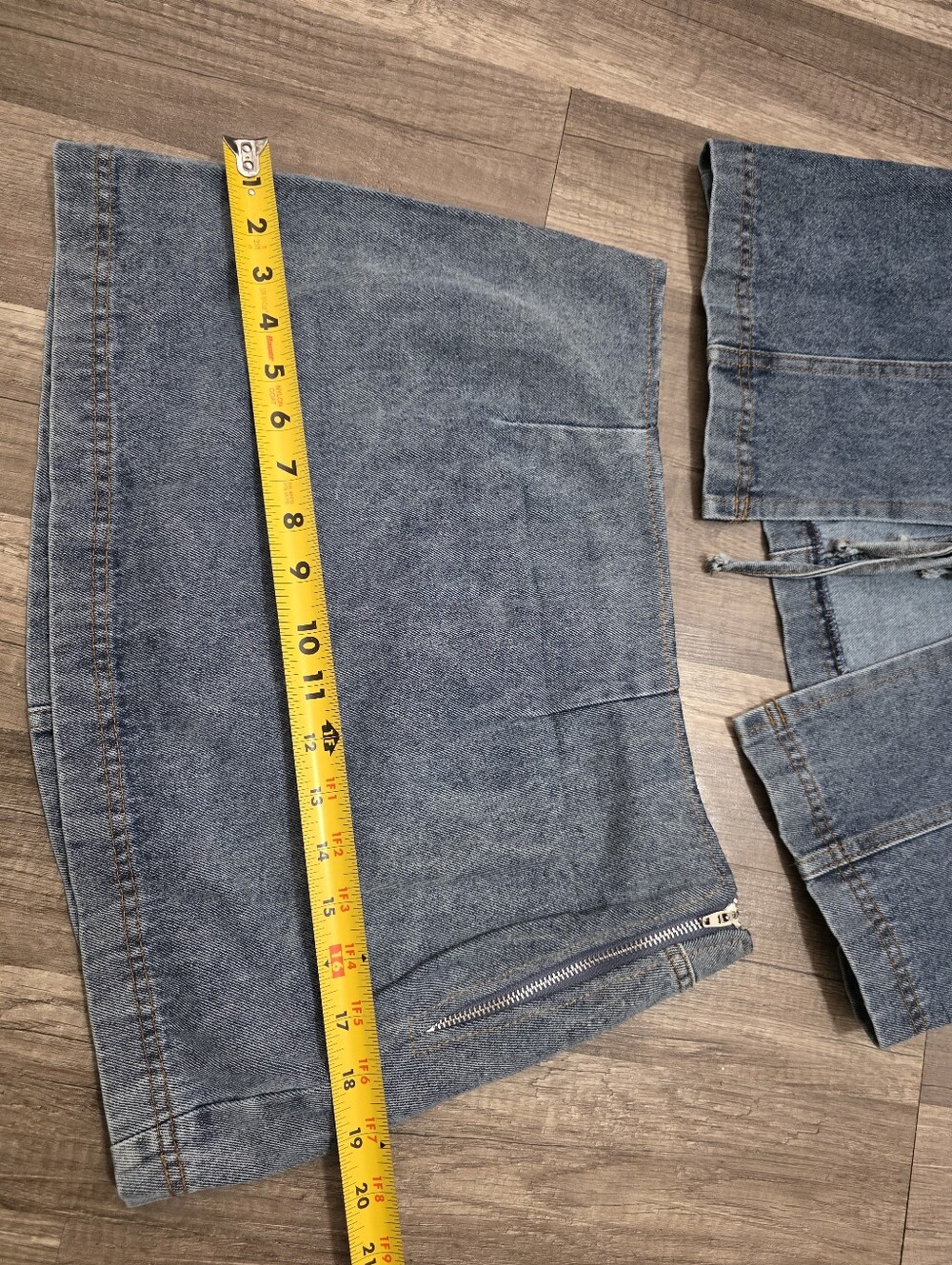 Y2K Coord Denim Mini Skirt Set Blue 90s Western Boho Layering Rock Grungecore - Picture 11 of 12